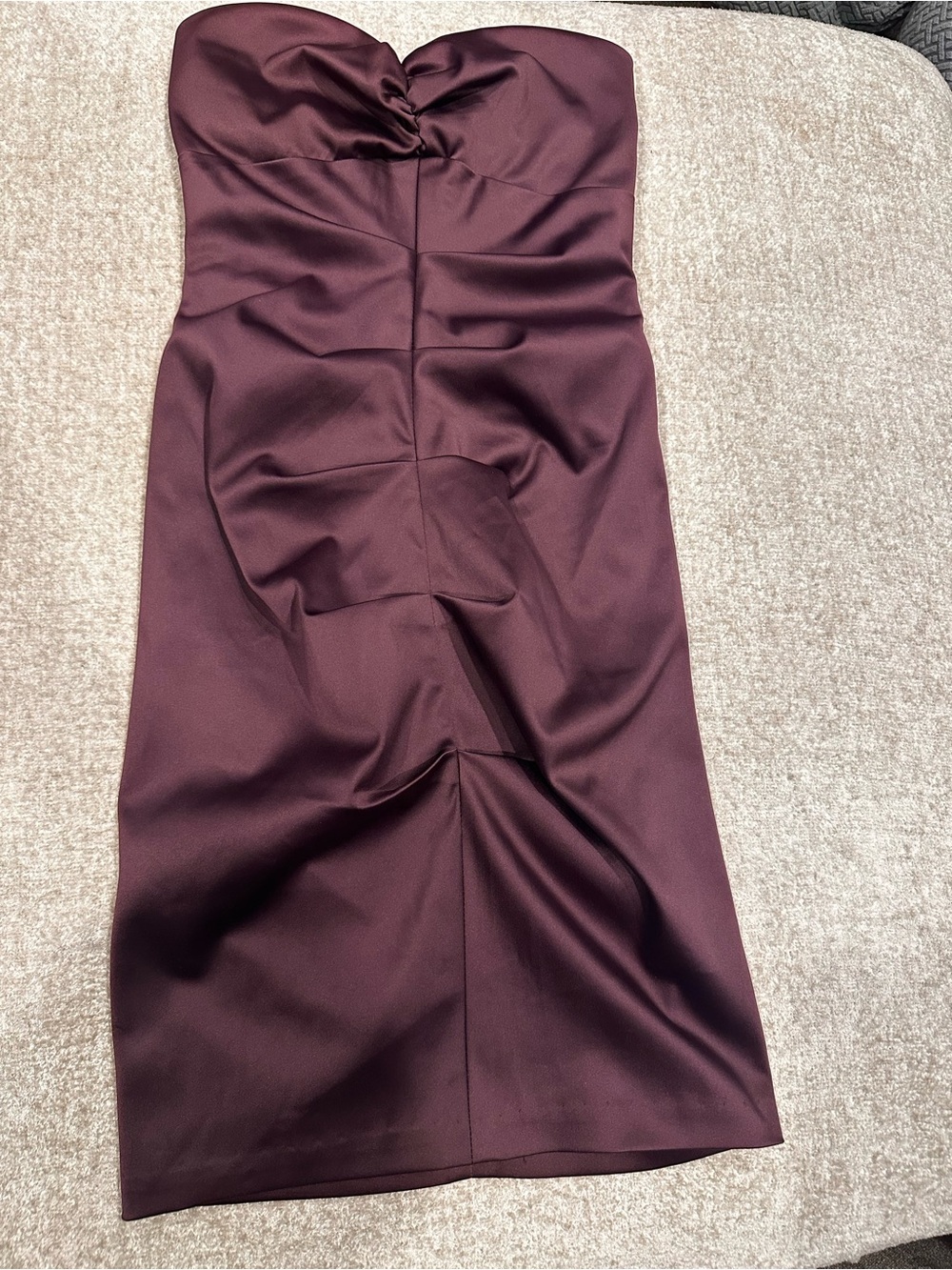 Jump Strapless Ruched Bodycon Dress in Wine